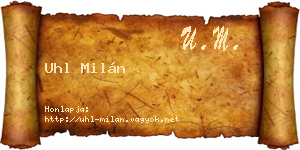 Uhl Milán névjegykártya